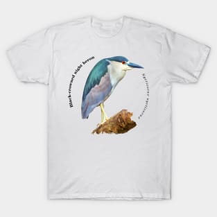 Black-crowned night heron tropical bird pin T-Shirt